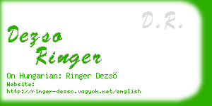 dezso ringer business card